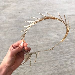 Gold hairband Goddess headband hair jewelry tiara